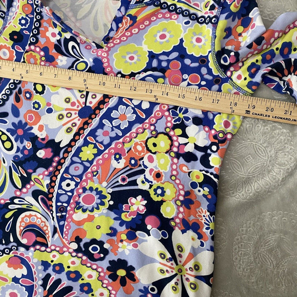 T by Talbots Tunic Top Shirt Womens Sz S Floral Modal Blend Stretch Slits UPF 50 - Picture 8 of 8